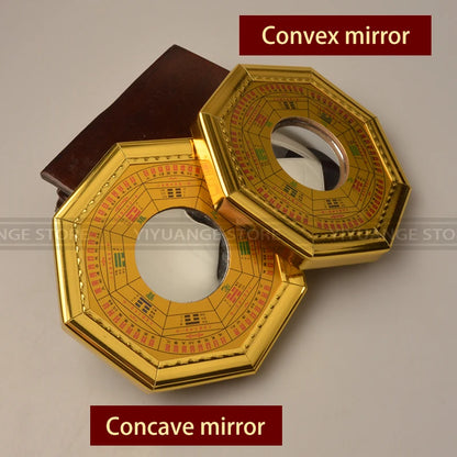 Chinese Feng Shui Dent Concave Convex Metal Bagua Pakua Mirror Compass For Lucky And Blessing Home Wall Decorative