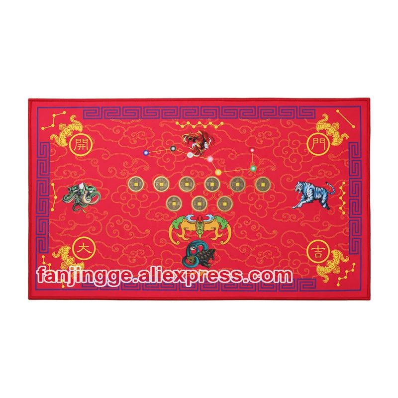 Chinese Feng Shui Hua Taisui five elements coin Babgua Big Dipper Door mat Flannel Home Decoration Non-slip Floor Mat