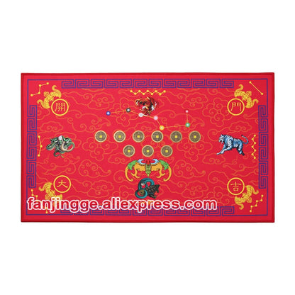 Chinese Feng Shui Hua Taisui five elements coin Babgua Big Dipper Door mat Flannel Home Decoration Non-slip Floor Mat