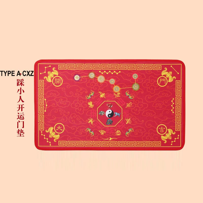 Chinese Feng Shui Hua Taisui five elements coin Babgua Big Dipper Door mat Flannel Home Decoration Non-slip Floor Mat