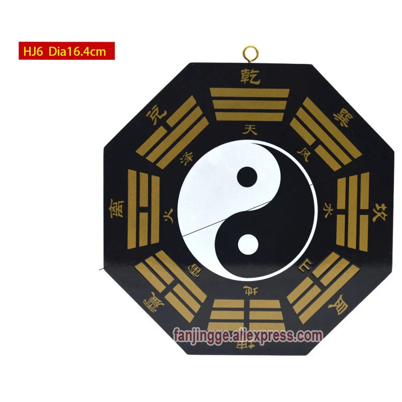 Chinese Feng Shui Peach Wood Bagua Mirror Copper Coins Mascot Compass For Lucky And Blessing Home Wall Decoration Accessories