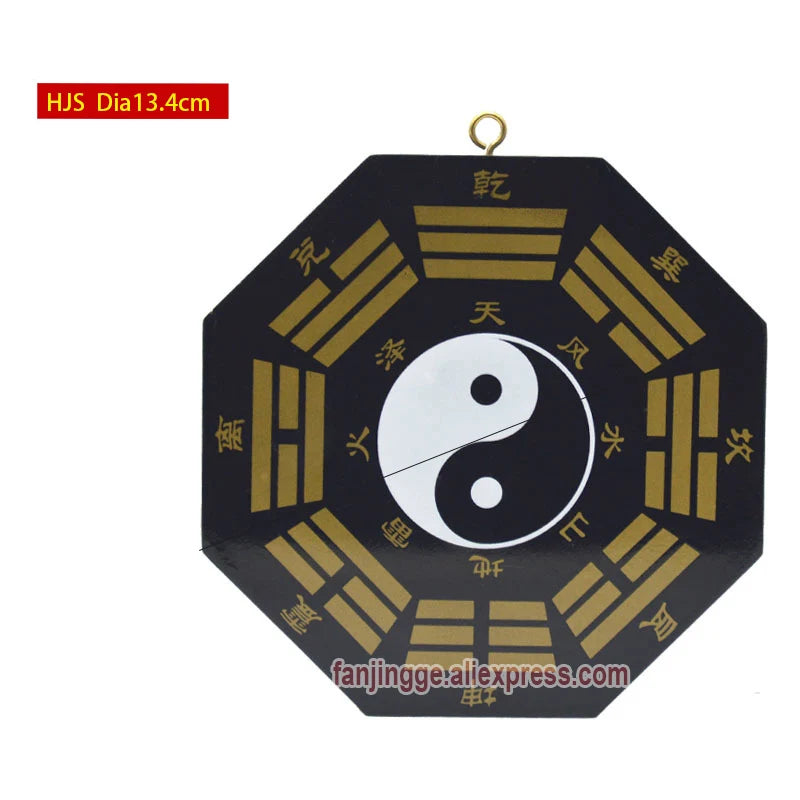 Chinese Feng Shui Peach Wood Bagua Mirror Copper Coins Mascot Compass For Lucky And Blessing Home Wall Decoration Accessories