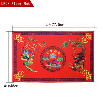 Chinese Feng Shui Wufu Linmen five elements coin Babgua Big Dipper Door mat Flannel Home Decoration Non-slip Floor Mat