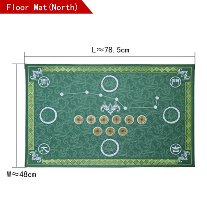 Chinese Feng Shui Wufu Linmen five elements coin Babgua Big Dipper Door mat Flannel Home Decoration Non-slip Floor Mat