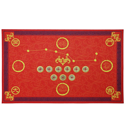 Chinese Feng Shui Wufu Linmen five elements coin Babgua Big Dipper Door mat Flannel Home Decoration Non-slip Floor Mat