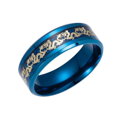 Chinese Dragon Inlay Ring - Attract Luck