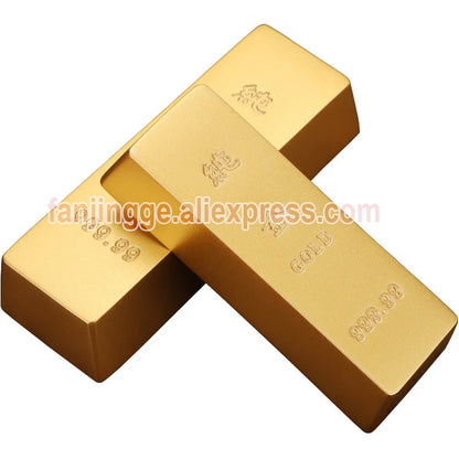 Copper Imitation Gold Bar Fake Golden Bar Ingot Brass Solid Matte  Props Simulation Bullion Brick  Feng Shui Home Decor