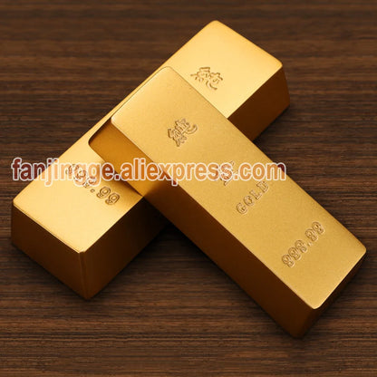 Copper Imitation Gold Bar Fake Golden Bar Ingot Brass Solid Matte  Props Simulation Bullion Brick  Feng Shui Home Decor