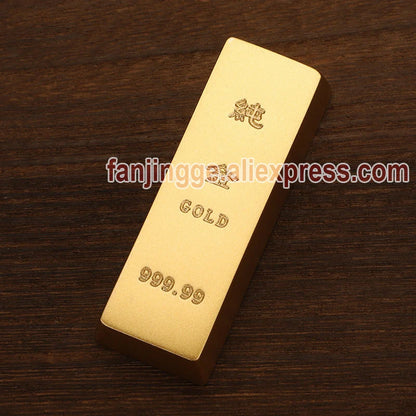 Copper Imitation Gold Bar Fake Golden Bar Ingot Brass Solid Matte  Props Simulation Bullion Brick  Feng Shui Home Decor