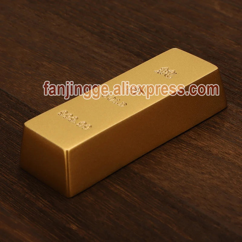 Copper Imitation Gold Bar Fake Golden Bar Ingot Brass Solid Matte  Props Simulation Bullion Brick  Feng Shui Home Decor