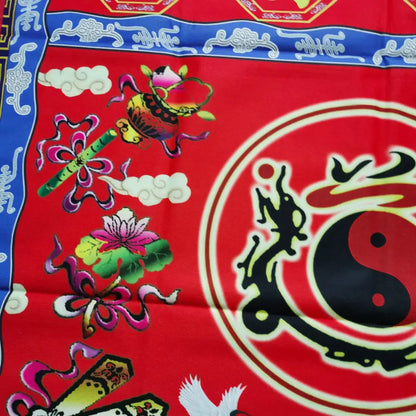 Daotang supplies, Taoist table surround, altar cloth, eight immortals magic instrument, 1 meter Taoist natural red tablecloth