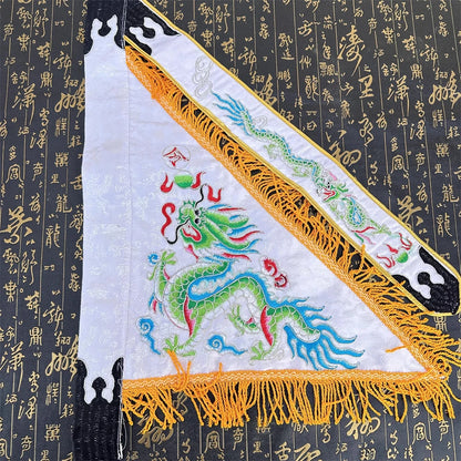 Double sided embroidered jacquard fabric with five dragon flags and five color flags, Taoist supplies