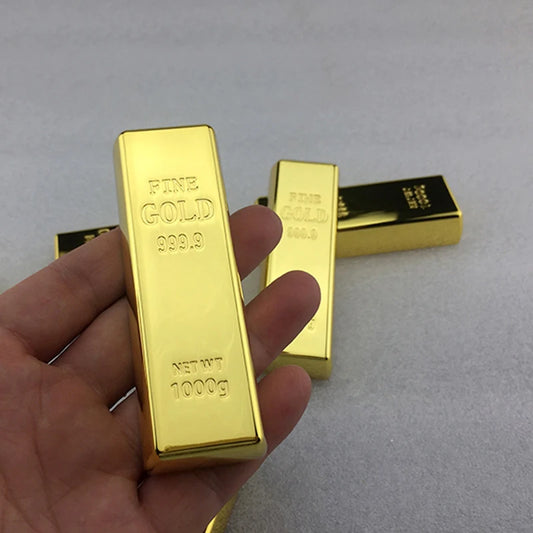 Fake Golden Bar Hollow Gold Brick English Version Home Decor Bullion Simulation Decoration Counter Display Alloy Crafts Fengshui