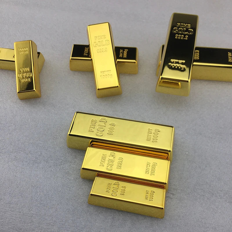 Fake Golden Bar Hollow Gold Brick English Version Home Decor Bullion Simulation Decoration Counter Display Alloy Crafts Fengshui