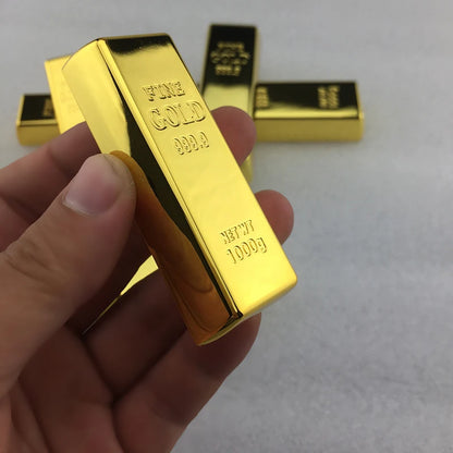 Fake Golden Bar Hollow Gold Brick English Version Home Decor Bullion Simulation Decoration Counter Display Alloy Crafts Fengshui