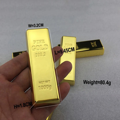 Fake Golden Bar Hollow Gold Brick English Version Home Decor Bullion Simulation Decoration Counter Display Alloy Crafts Fengshui