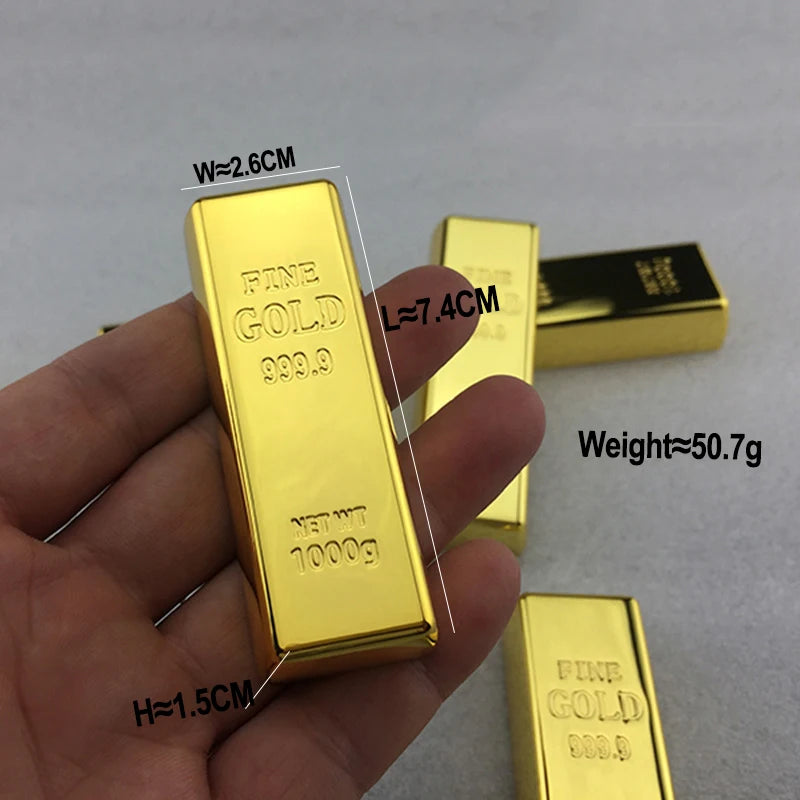 Fake Golden Bar Hollow Gold Brick English Version Home Decor Bullion Simulation Decoration Counter Display Alloy Crafts Fengshui