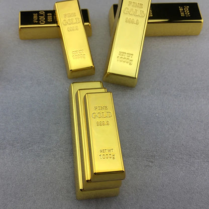 Fake Golden Bar Hollow Gold Brick English Version Home Decor Bullion Simulation Decoration Counter Display Alloy Crafts Fengshui