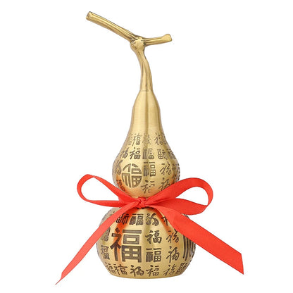 Feng Shui Baifu Wu Lou Copper Fu Word Gourd Ornament Brass Opening Large Amulet Hulu Living Room Home Decoration Accessories