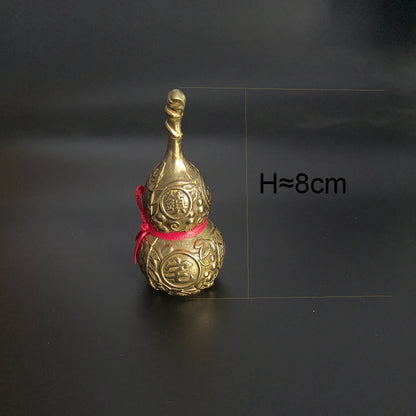 Feng Shui Baifu Wu Lou Copper Fu Word Gourd Ornament Brass Opening Large Amulet Hulu Living Room Home Decoration Accessories