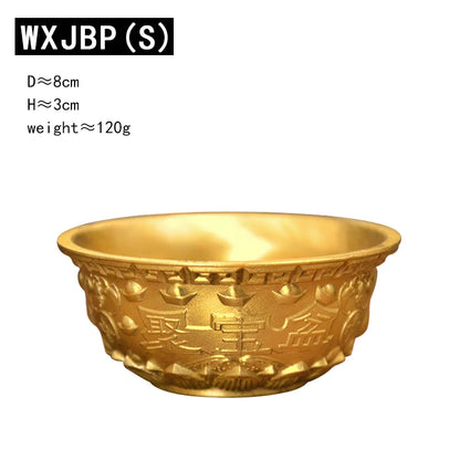 Feng Shui Chinese Decor The Bronze Sculpture Cornucopia Carved Metal bowl Handicraft Home Decoration