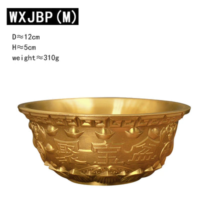 Feng Shui Chinese Decor The Bronze Sculpture Cornucopia Carved Metal bowl Handicraft Home Decoration