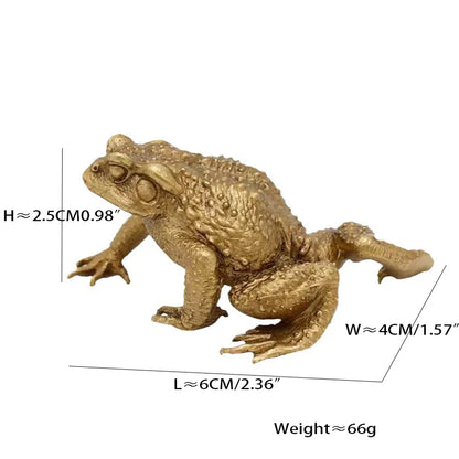 Feng Shui Copper Pocket Money Frog Fortune Brass Toad Figurin Chinese Coin Metal Craft Home Decor Gift Decoration Accessories