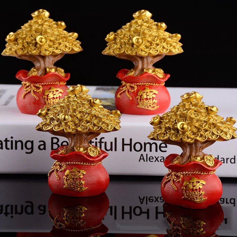 Feng Shui Fa Cai Money Tree Lucky fortune Birthday Baking Cake Dress Up Decorating For Car Home TV Cabinet Decoration