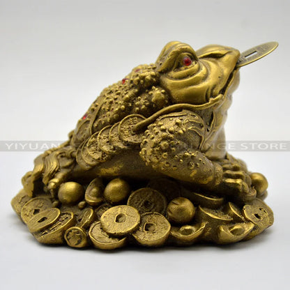 Feng Shui Small Three Legged Money For Frog Fortune Brass Toad Chinese Coin Metal Craft Home Decor Gift Decoration Accessories