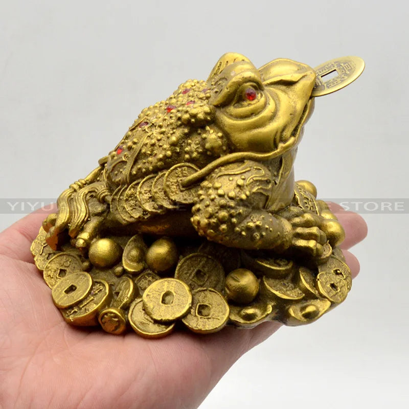 Feng Shui Small Three Legged Money For Frog Fortune Brass Toad Chinese Coin Metal Craft Home Decor Gift Decoration Accessories