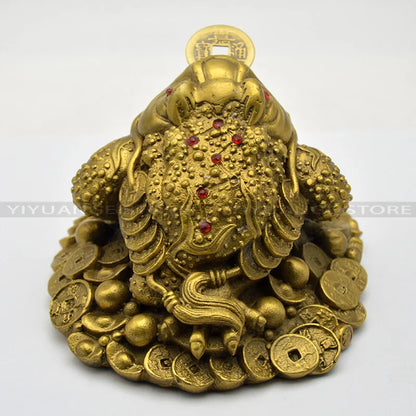 Feng Shui Small Three Legged Money For Frog Fortune Brass Toad Chinese Coin Metal Craft Home Decor Gift Decoration Accessories