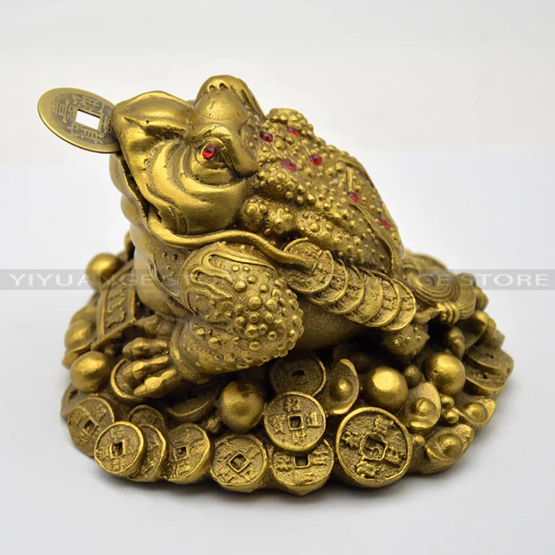 Feng Shui Small Three Legged Money For Frog Fortune Brass Toad Chinese Coin Metal Craft Home Decor Gift Decoration Accessories