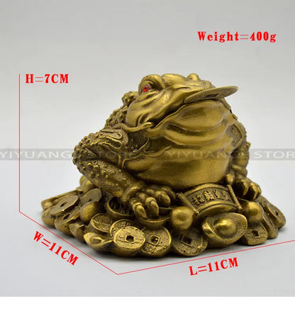 Feng Shui Small Three Legged Money For Frog Fortune Brass Toad Chinese Coin Metal Craft Home Decor Gift Decoration Accessories