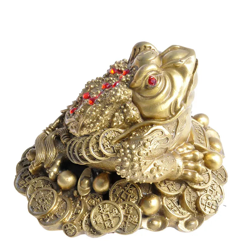 Feng Shui Three Legged Money For Frog Fortune Brass Toad Figurin Chinese Coin Metal Craft Home Decor Gift Decoration Accessories