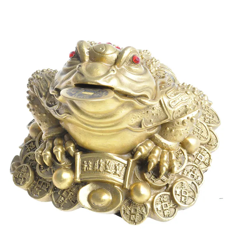 Feng Shui Three Legged Money For Frog Fortune Brass Toad Figurin Chinese Coin Metal Craft Home Decor Gift Decoration Accessories