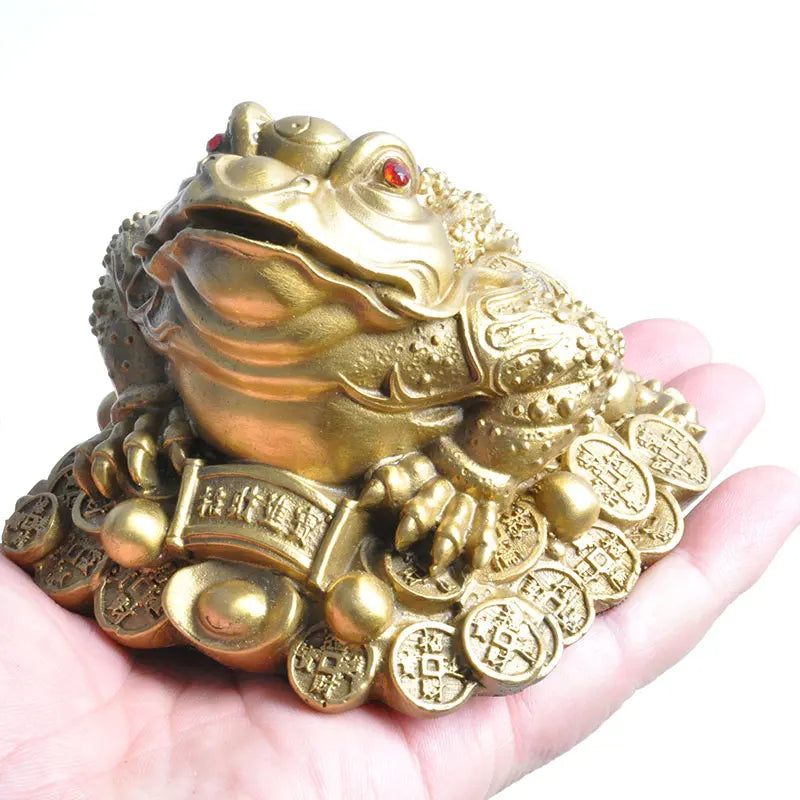 Feng Shui Three Legged Money For Frog Fortune Brass Toad Figurin Chinese Coin Metal Craft Home Decor Gift Decoration Accessories