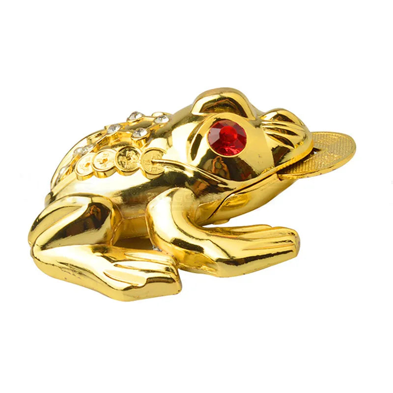 Feng Shui Toad Money LUCKY Fortune Wealth Chinese Golden Frog Coins Home Office Decoration Tabletop Ornaments Lucky Gifts