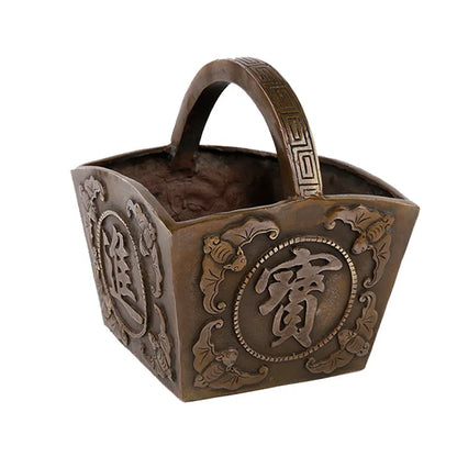 Feng Shui day into the bucket gold ornaments copper bucket copper Shengzi lucky treasure into the home decoration gifts