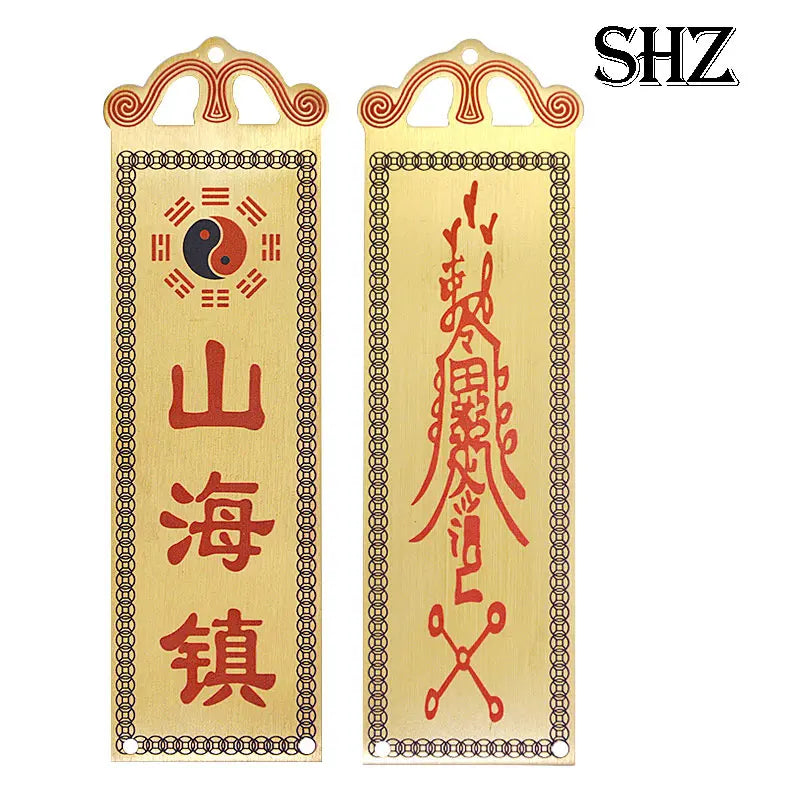 Feng Shui tian guan ci fu Taiji Bagua Mirror Copper Board Auspicious  Crafts Home Decoration Accessories bless this home