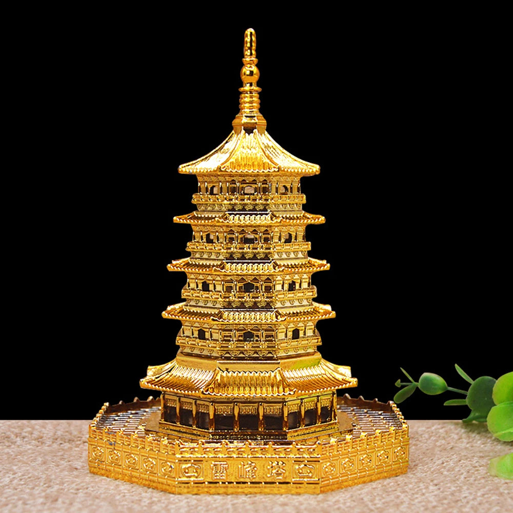 Feng shui Alloy Leifeng Tower Model Hangzhou West Lake Souvenir Building Model Helps Marriage Love Couple Home Decoration