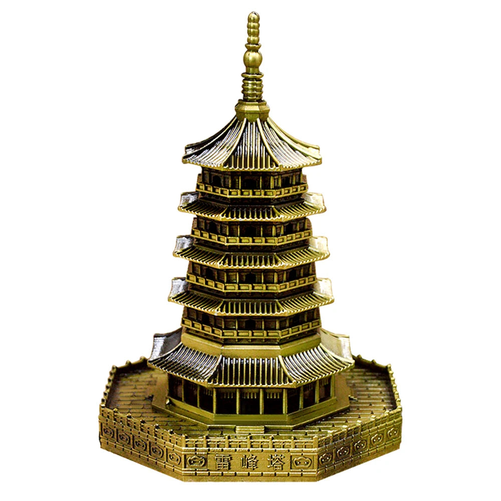 Feng shui Alloy Leifeng Tower Model Hangzhou West Lake Souvenir Building Model Helps Marriage Love Couple Home Decoration