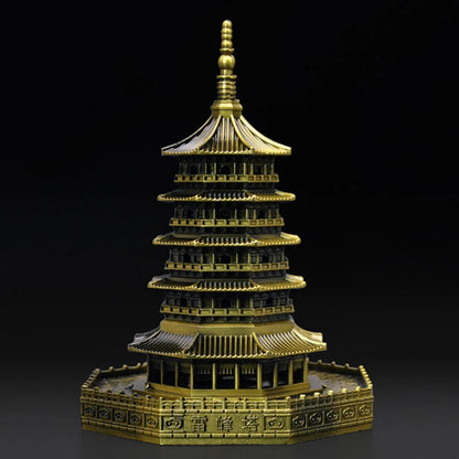 Feng shui Alloy Leifeng Tower Model Hangzhou West Lake Souvenir Building Model Helps Marriage Love Couple Home Decoration