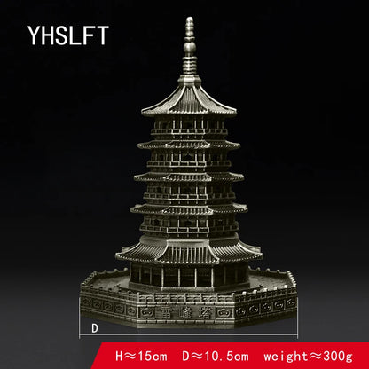 Feng shui Alloy Leifeng Tower Model Hangzhou West Lake Souvenir Building Model Helps Marriage Love Couple Home Decoration