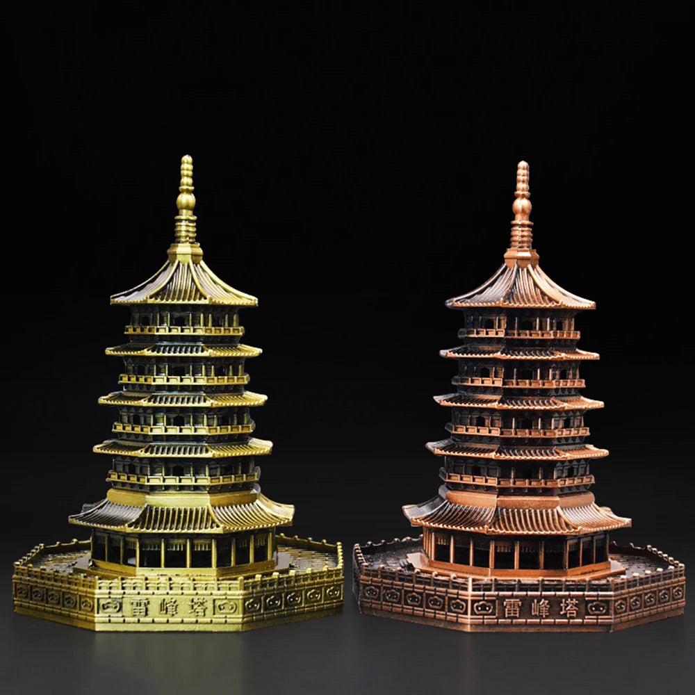 Feng shui Alloy Leifeng Tower Model Hangzhou West Lake Souvenir Building Model Helps Marriage Love Couple Home Decoration