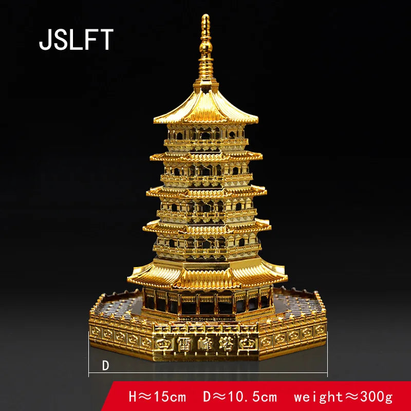 Feng shui Alloy Leifeng Tower Model Hangzhou West Lake Souvenir Building Model Helps Marriage Love Couple Home Decoration