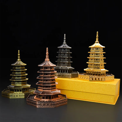 Feng shui Alloy Leifeng Tower Model Hangzhou West Lake Souvenir Building Model Helps Marriage Love Couple Home Decoration