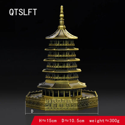 Feng shui Alloy Leifeng Tower Model Hangzhou West Lake Souvenir Building Model Helps Marriage Love Couple Home Decoration