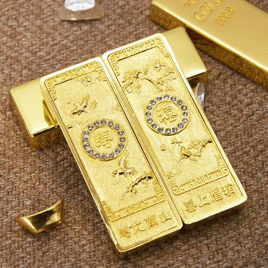 Feng shui Ancient China Ten Taels of Gold Alloy Simulation Bullion Jewelry gold brick Ornaments Lucky Cai Supplies