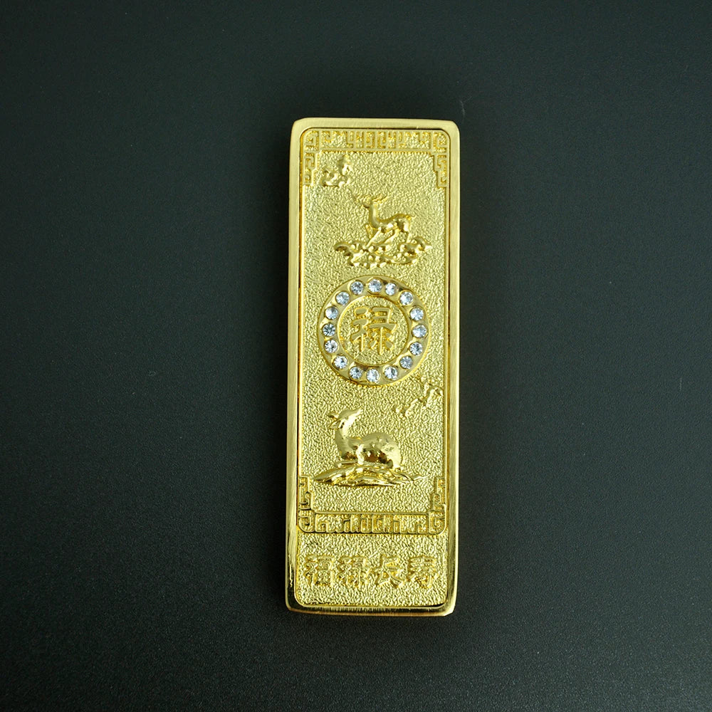 Feng shui Ancient China Ten Taels of Gold Alloy Simulation Bullion Jewelry gold brick Ornaments Lucky Cai Supplies Fu Lu Shou