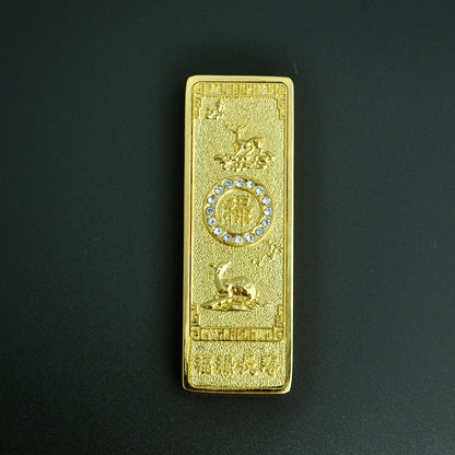 Feng shui Ancient China Ten Taels of Gold Alloy Simulation Bullion Jewelry gold brick Ornaments Lucky Cai Supplies Fu Lu Shou